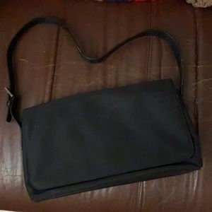 Coach Black Twill and Leather Shoulder Bag